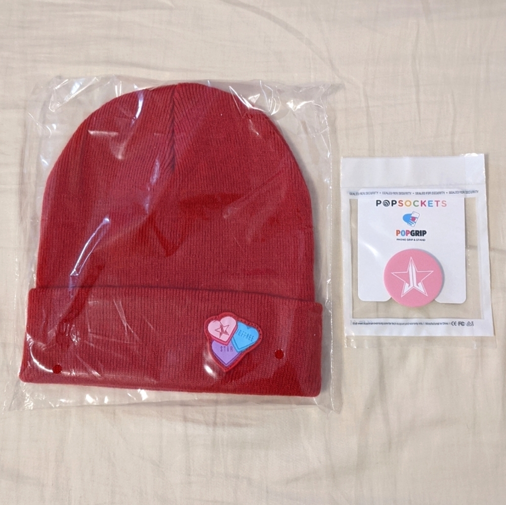NWT Jeffree Star Beanie and Popsocket
